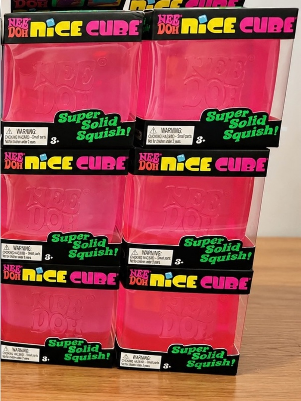 Authentic NeeDoh Nice Cube Hot Pink Squishy